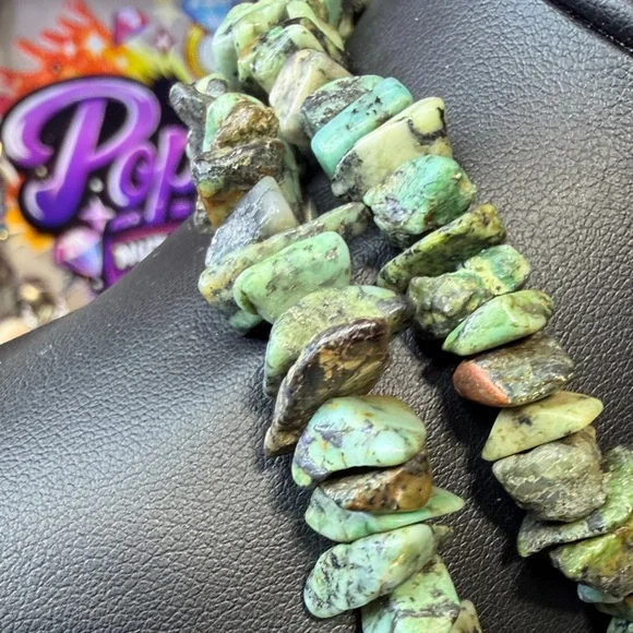 Natural African Turquoise chip necklace - Picture 4 of 4
